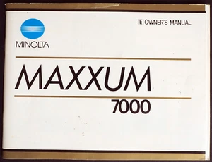 Original Minolta Maxxum 7000 User Manual 1984 Edition - Excellent - Picture 1 of 12