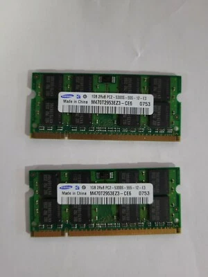 Samsung 2GB (2X1GB) 2Rx8 PC2-5300S Laptop RAM Memory M470T2953EZ3-CE6 - Image 1 of 2