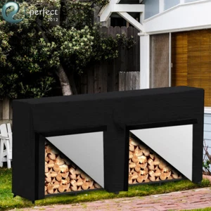 8FT Firewood Log Rack Cover Waterproof Heavy Duty Outdoor Wood Holder Protector - Picture 1 of 7