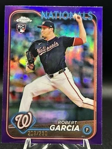 2024 Topps Chrome Update Robert Garcia True Purple Refractor RC /250 USC149 - Picture 1 of 2
