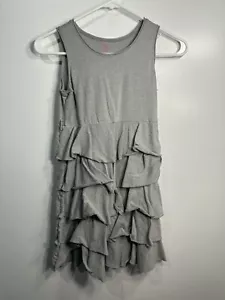 vestito place bambina senza maniche con volant taglia grande 10 12 grigio - Foto 1 di 4