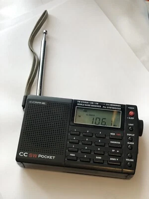 Rádio portátil C.Crane CC SW Pocket AM/FM SW alimentado por bateria - problema menor de leitura! - Imagem 1 de 4