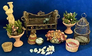 Dollhouse Miniature Garden Furniture Etc - Vintage - Picture 1 of 17