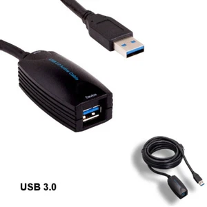 Kentek Nero 16' Super Velocità Ripetitore Attivo Cavo USB 3.0 5Gbps Prolunga Dati - Foto 1 di 1