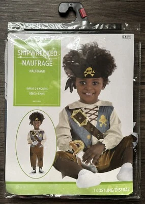 Shipwrecked Pirate Baby Infant 0-6 mo Halloween Costume Rattle Sword 3 pieces - Image 1 of 2