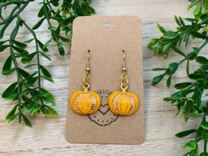 Pumpkin Earrings | Autumn Earrings | Fall Earrings | Halloween Jewelry - Picture 1 of 4
