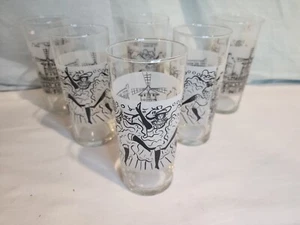 Mikasa, Parisian Scenes Double Highball Drinking Glasses, Set Of 6 NICE! - Picture 1 of 10
