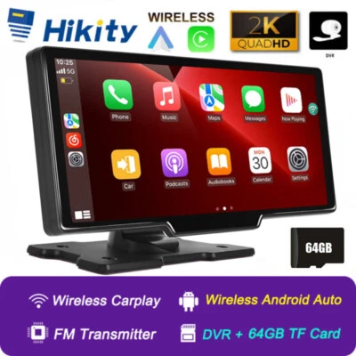 9,3" Tragbare 2K Autoradio Wireless Carplay Android Auto DVR Bluetooth + 32GB TF - Bild 1 von 4