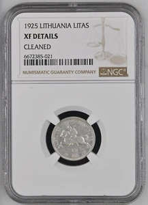 Lithuania 1 Litas Litu 1925 NGC XF DETAILS CLEANED - Picture 1 of 2