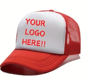 Custom Red Trucker Hat, Mesh Back Foam Front Cap Personalized Trucker hat - Picture 1 of 3