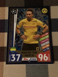 MATCH ATTAX UEFA CHAMPIONS LEAGUE 2017/18 AUBAMEYANG MAN OF THE MATCH 402 - Picture 1 of 2