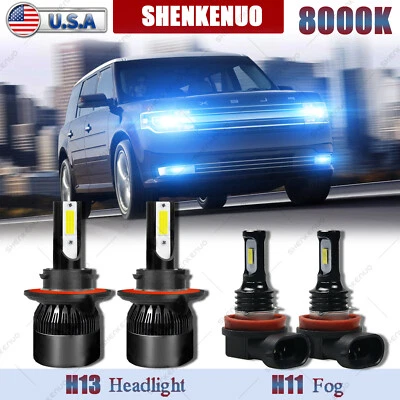 For Ford Flex 2009 - 2017 2018 4pcs Combo 8000K LED Headlights + Fog Light Bulbs - Image 1 of 4