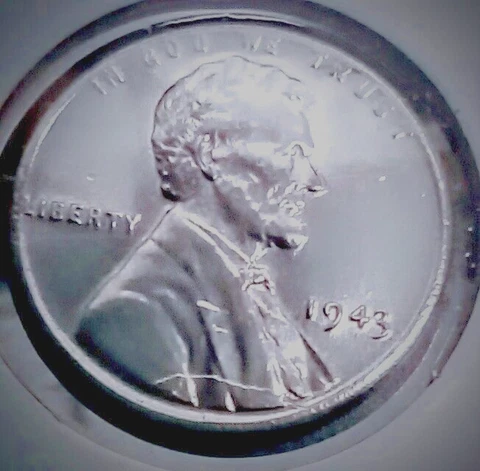 1943 P Steel Lincoln Wheat Cent Retained Obverse Cud, Brilliant Uncirculated Cover