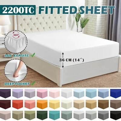 2200TC Series Extra Deep Soft Bottom Fitted Sheet Cover King/Queen/D/King Single - image 1 of 4