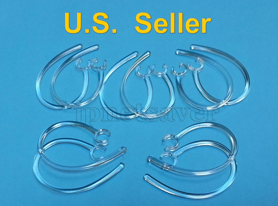 10 Clear Earhooks for Motorola H12 H15 H270 H371 H375 H385 H390 HZ700 HK 100 200 - Image 1 of 3