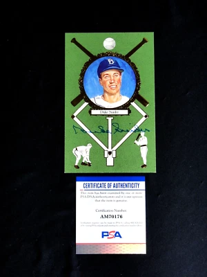 DUKE SNIDER PSA/DNA SIGNED PEREZ STEELE MASTER WORKS HOF POSTCARD #18 AUTOGRAPH - Image 1 of 3