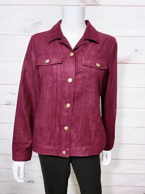 Chaqueta Draper's & Damon's para mujer talla M púrpura bolsillos abotonados manga larga Foto 1 de 4