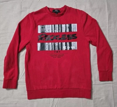 Young And Reckless Mens Size S Red Graphic Crew Neck Pullover Sweatshirt - Image 1 of 4