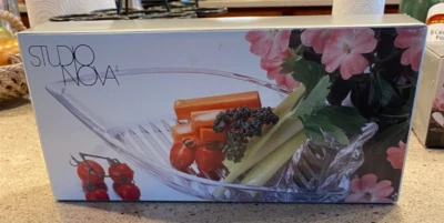 Nuevo en caja Plato Relish Dividido 'Seven Seas' de Vidrio Transparente Único-Raro, Studio Nova.  Foto 1 de 4