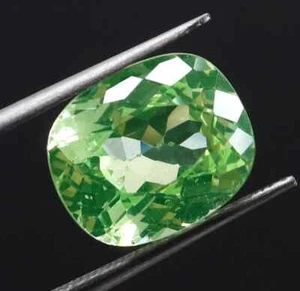 Cojín de peridoto verde natural impecable corte piedras preciosas sueltas certificadas 13,00 quilates - Imagen 1 de 7