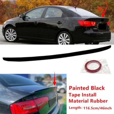 46in Fit For Kia Forte 2010-2013 Rear Trunk Lip Spoiler Wing Universal Black  Foto 1 de 4