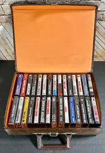 30 Cassette Tapes Faux-Leather Carry Case 1980s 1990s Various Artists Rock - Picture 1 of 6