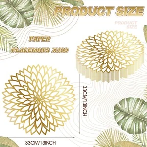 Elegant Gold Round Disposable Placemats (Pack of 100) - Picture 1 of 4