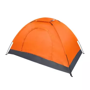 Pop Up Camping Tent 1-Person Orange Waterproof Oxford Fabric W/Fiberglass Pole - Picture 1 of 7