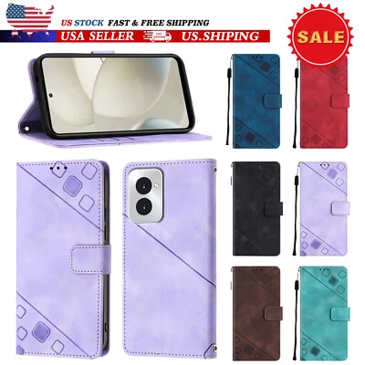 For Motorola G 5G/Stylus/Power 2025 Flip Wallet Card PU Leather Stand Case+Strap - Image 1 of 4