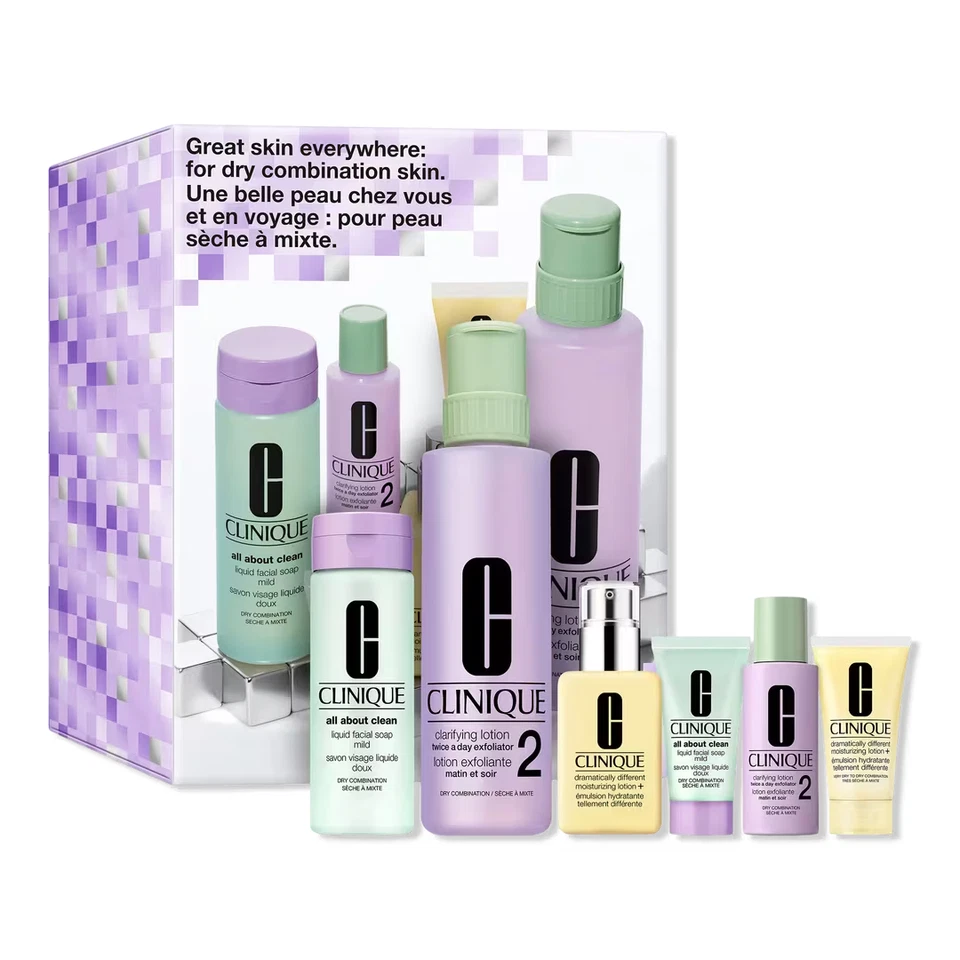 Clinique Great Skin Everywhere For Dry Combination Skin 6 Piece Set Gift