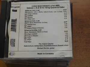 LUIGI BOCCHERINI QUINTETS I, II & 111 FOR STRING QUARTET & GUITAR (CD) - Picture 1 of 2