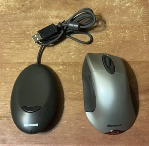Microsoft Wireless Intellimouse Explorer (Silver)(X08-12616) &USB Receiver-Works - Picture 1 of 8