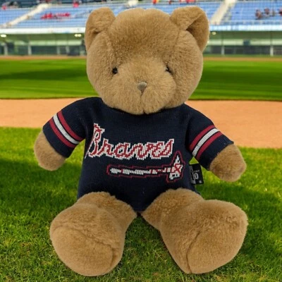 14" Atlanta Braves MLB Roxbury 4.0 Plush Stuffed Teddy Bear w/ Team Sweater - Image 1 of 4