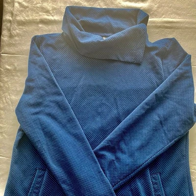 T by Talbots Women’s Blue Polka Dot Sweatshirt W/Pockets Size LP (petite large) Foto 1 de 4