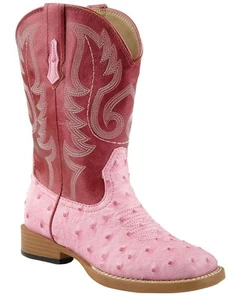 Roper Girls' Ostrich Print Western Boot - Square Toe - 09-018-1900-0051 PI - Picture 1 of 1