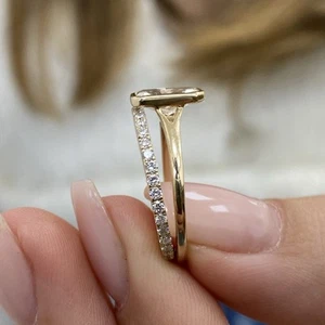 Diamond Ring F VS1 IGI Certified 1.41Ct Radiant Labcreated 14K Y Gold Band Bezel - Picture 1 of 12