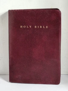 NIV Holy Bible Giant Print Reference Edition, Burgundy Leather-Look Cover 1990 - Bild 1 von 8