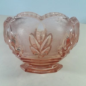 Art Deco German Pink Glass Bowl Wilhelm Pattern By Walther - Picture 1 of 8