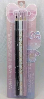 wet n wild Hello Kitty 3-Piece Eyeliner Pencil Set, Black-White-Shimmer Pink - Image 1 of 3