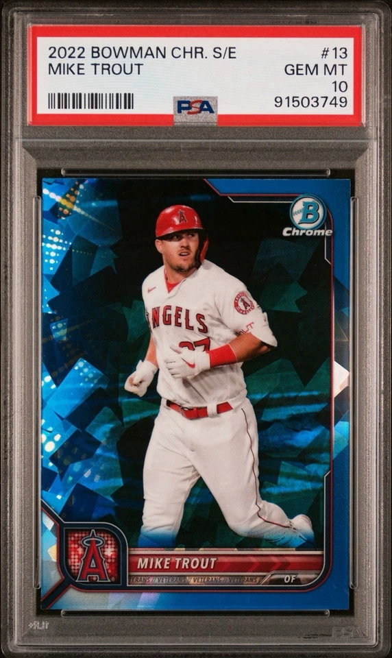 Bowman Chrome Sapphire Edition Mike Trout Angels 2022 PSA 10 #13 Foto 1 de 3