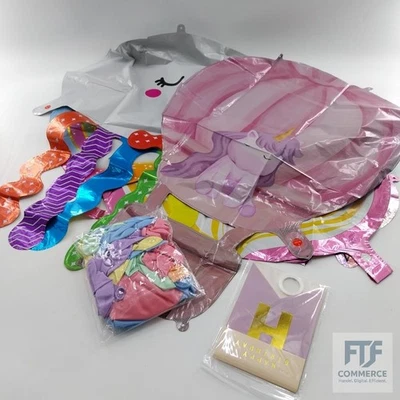 Einhorn Geburtstagsdeko Mädchen 5 Jahre, Kindergeburtstag Luftballons, Happy Bir - Bild 1 von 4