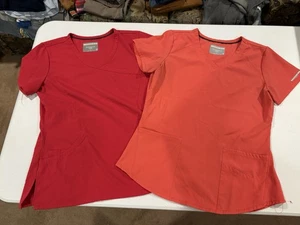 Skechers Barco Women's size M  Scrub top Medical Nurse Pockets Spandex Lot 2 - Picture 1 of 16