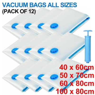12X Vakuumbeutel Aufbewahrungsbeutel Vakuum Vacuum Beutel für Kleidung Betten - Bild 1 von 4
