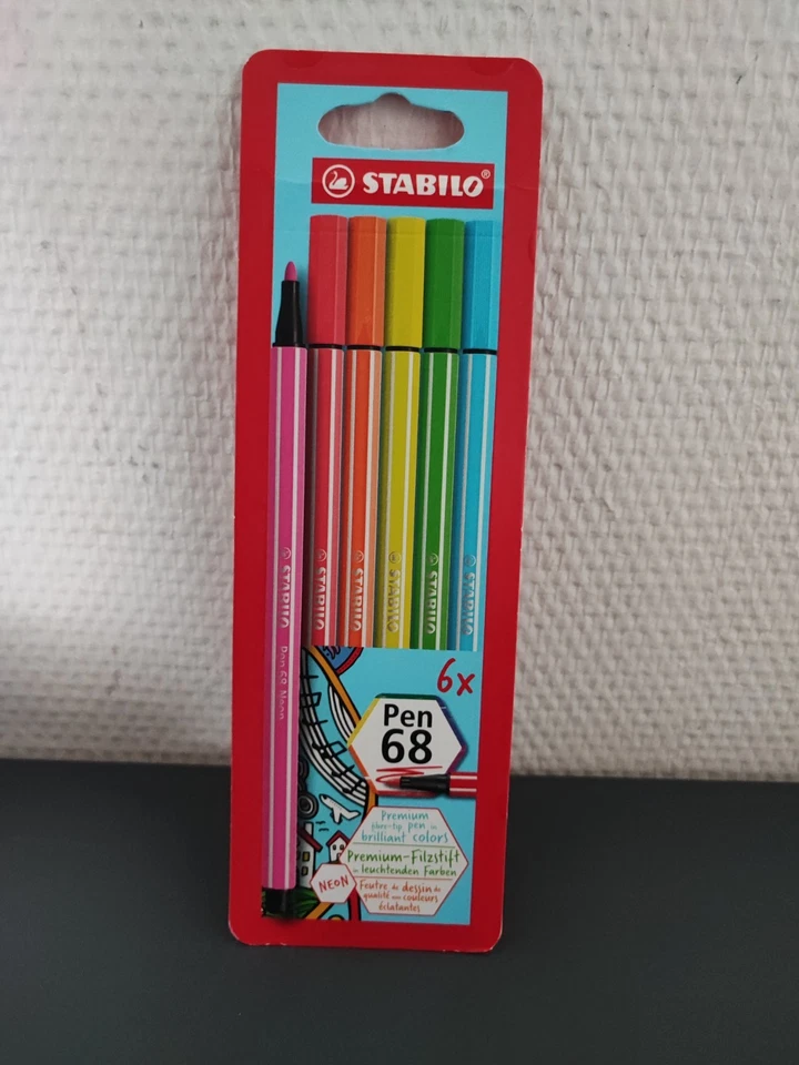 Stabilo / STABILO Pen 68 Premium Filzstift Neonfarben 6 Stück Kartonetui NEU - Bild 1 von 1