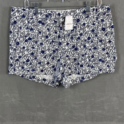 Pantalones cortos de tiro alto para mujer J.Crew de 3,5"" talla 12 azules florales nuevos con etiquetas Foto 1 de 4