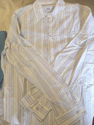 Camisas de vestir manga larga ARMANI EXCHANGE 2 para hombre acero azul y amarillo gris crema Foto 1 de 4