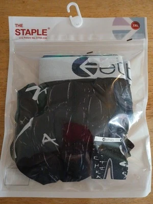 Calzoncillo boxer Ethika para hombre grapas/la grapa ropa interior XXXL/Negro blanco NUEVO Foto 1 de 4