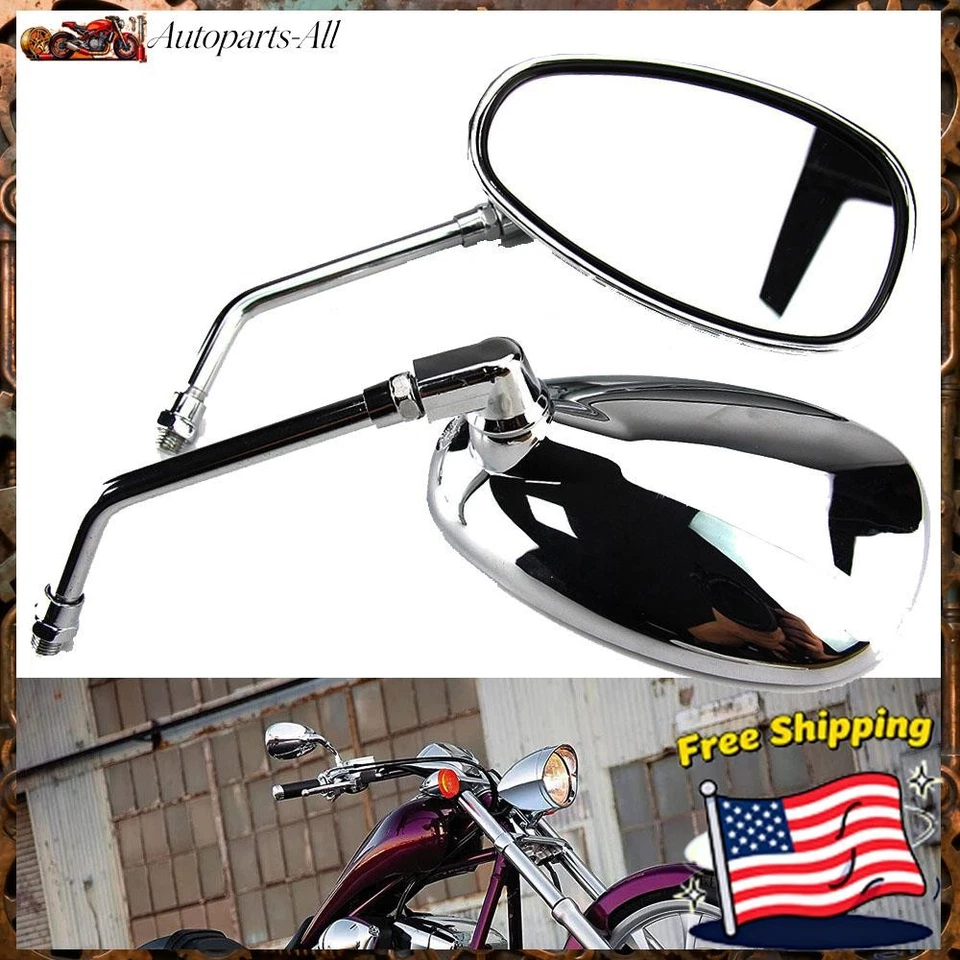 Espejos retrovisores laterales cromados para moto Honda Shadow Spirit 750 1100 VTX1300 VTX1800 Foto 1 de 4