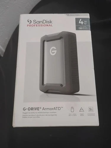 SanDisk Professional 4TB G-DRIVE ArmorATD USB-C Portable HDD-SDPH81G-004T-GBA1D - Image 1 of 1