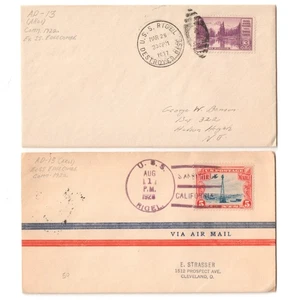 USS RIGEL (AD-13) Destroyer 1928, '37 DESTROYER BASE & SAN DIEGO CA Naval Covers - Picture 1 of 1